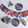 A disposable set of paper dishes Happy Birthday ", Stars