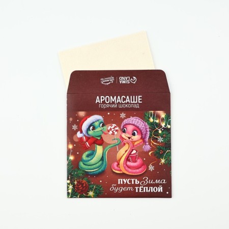 Aromasash in the envelope "Winter will be warm", aroma hot chocolate, 11 x 11 cm-1