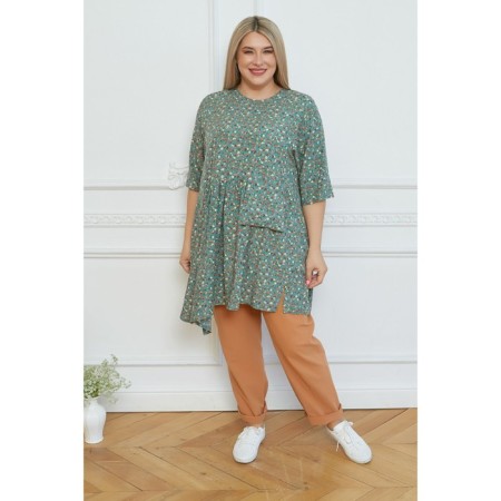 Women's tunic, size 64, green color-3