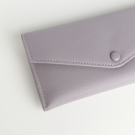 Women's wallet on the button, gray color-2