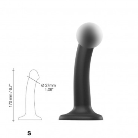 Fallomitator Strap-on-me dual dual demi-realistic bewilder, black S, 17 cm-2