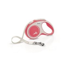 Roulette Flexi New Line Comfort S (up to 15 kg) tape, 5 m gray/red