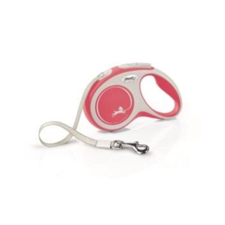 Roulette Flexi New Line Comfort S (up to 15 kg) tape, 5 m gray/red