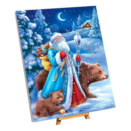 Picture on numbers on canvas with the subframe "New Year! Santa Claus ", 40 × 50 cm-4