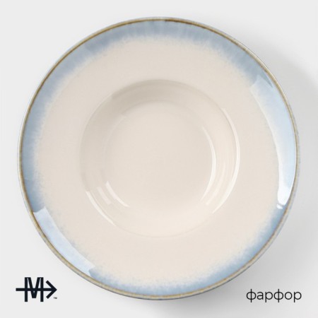 Porcelain plate for Magistro paste "Paveti", 430 ml, d = 21 cm, blue color-1
