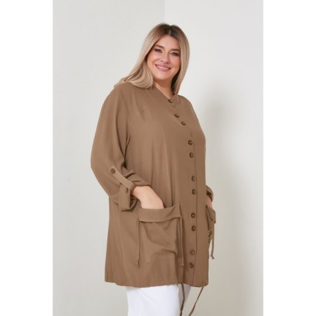 Women's tunic, size 62, khaki color-3
