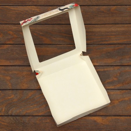 Folding box "holiday", 20 x 20 x 4 cm with a window-4