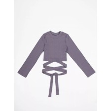 TOP for a girl with long sleeves on Generation ties, height 152 cm, purple color