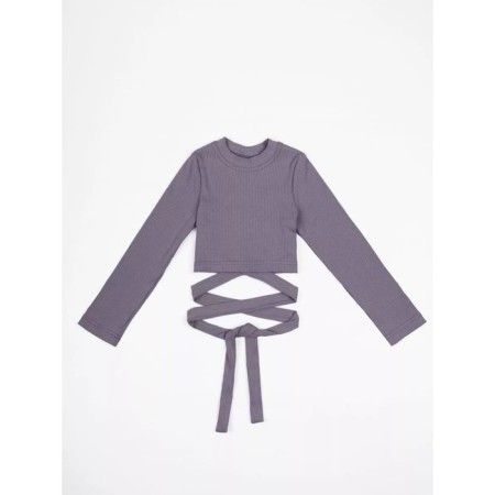 TOP for a girl with long sleeves on Generation ties, height 152 cm, purple color