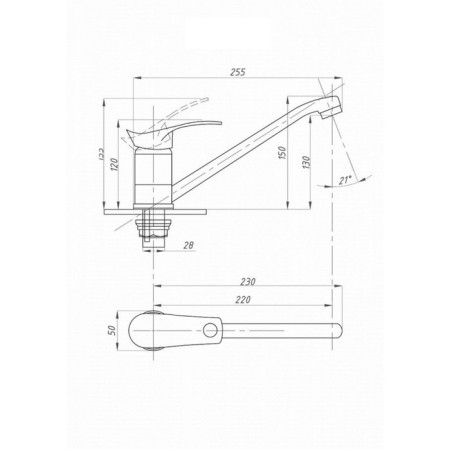 FAUZT FZS-805-115 kitchen mixer, single-leaf, pour length 220 mm, chrome-3