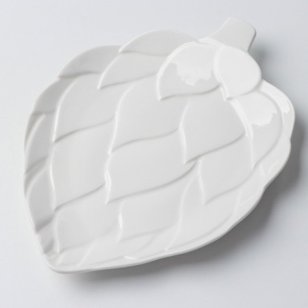 Ceramic dish for submission "Artichoki", white, 20 x 17 cm, white color-1