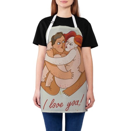 Apron kitchen with a photo print "Natural Love", adjustable, size OS