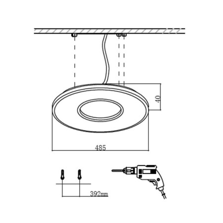 Lamp Altair LED 42W 3000-6500K D485 IP20, with PDU-1