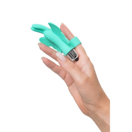 Vibro-tank-button on the finger Eromantica Butterfly, 10 cm, silicone, mint-8
