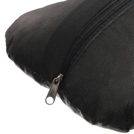 Car bone pillow, on a headrest, eco -leather perforated, black 16x24 cm-3