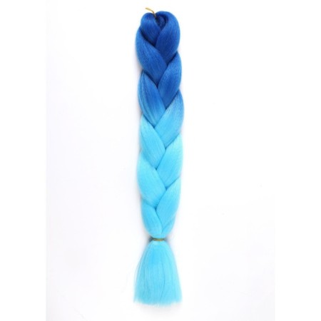 Zumba Kanecalon two -tone, corrugated, 60 cm, 100 g, blue/blue color (#by42)-4