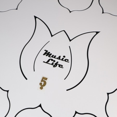 Musical instrument glucophone, white, 13 petals, 30 cm-4
