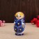 Matryoshka 5 puppet "Nina" blue, 13cm, manual painting.