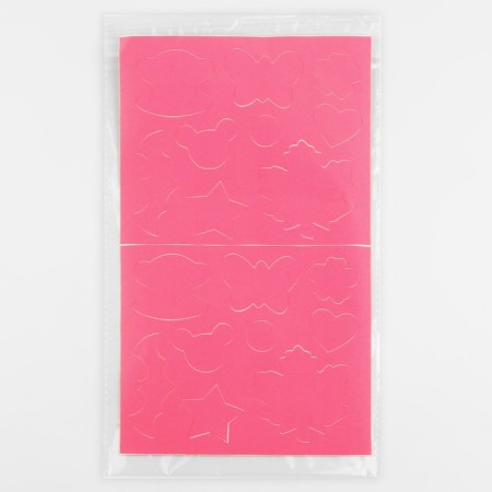 A set of curly patterns Assorted, adhesive, sheet 24.5 × 14.5 cm, 18 pcs, pink color-4