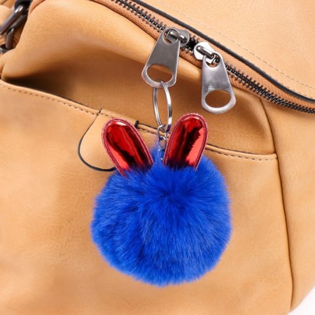 Fluffy on the ring "Ball with varnished ears" mix 11x7x7 cm