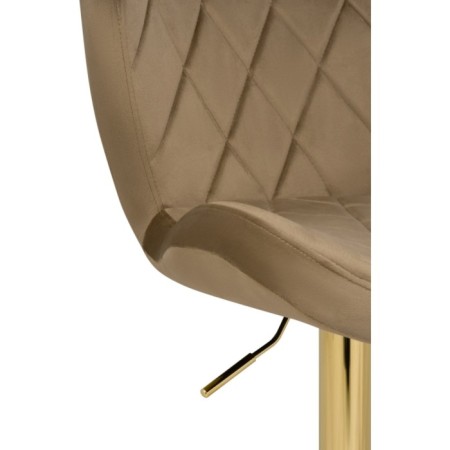 Barrier stool Porch metal/velor, gold/beige 47x53x89 cm-5