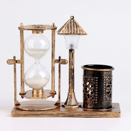 Sanding clock "Street flashlight", backlight, organizer for the office, 6.5 x 15.5 x 14.5 cm-1