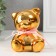Piggy bank Ceramics "Mishutka with Bantik" gold 9x8x9.8 cm