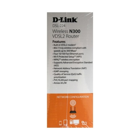 Wi-Fi router D-Link DSL-224/R1a, 300 Mbps, 4 ports 100 Mbps, black-6