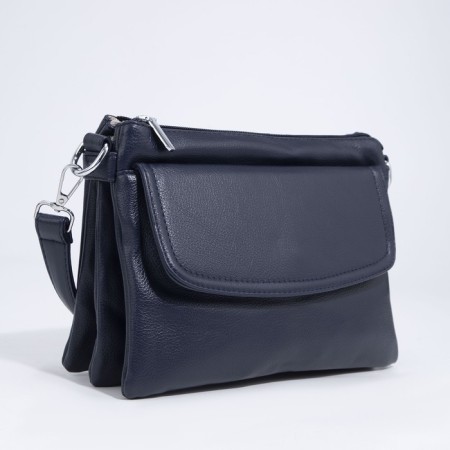 Bag Cross-Bodi with a zipper, blue color-2