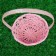 Bamboo wicker basket, d13xh9.5/28cm, light pink