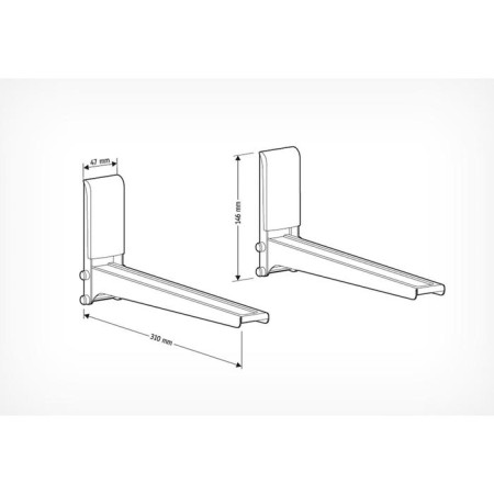 HOLDER MWS-2005, Max. 40kg, wall, fixed, white-1