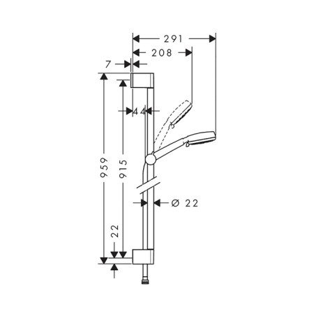 Hansgrohe Crometa 100 Multi Book headset with a rod 90 cm-1