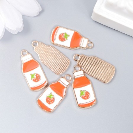 Decor for creativity Metal, enamel "Berry juice" Orange 2.1x1 cm-2