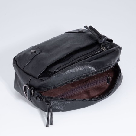 Bag Cross-Bodi with a zipper, black color-6