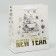 Package New Year's laminated vertical, congregation embossing "New Year's house", ML 23 x 27 x 11.5 cm, New Year