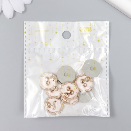 Decor for creativity Plastic "Bunny in the Circle" White, gold 0.3x1.8x1.8 cm-3