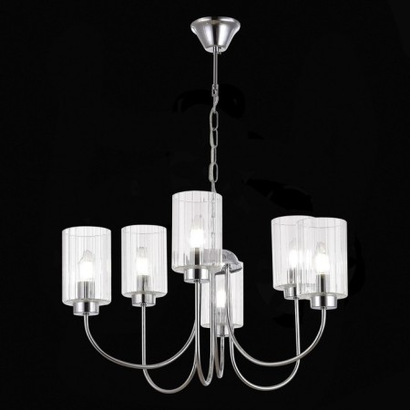 Suspended EVOLUCE lamp. Sle1127-103-06. Tilda. 6x40 watts, E14, 65x65x37 cm, chromium color-3