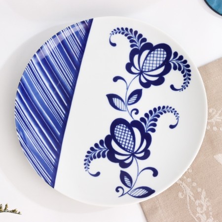 Plate "Romance Flower", D-200mm, Neo Gzhel