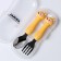 A set of children's cutlery in the “Tigers” case, fork, spoon