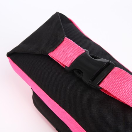 Lightning waist bag, outer pocket, black/pink color-3
