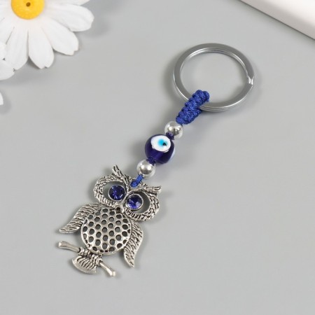 A keychain from the evil eye "owl on a branch" 3.3x7 cm-1