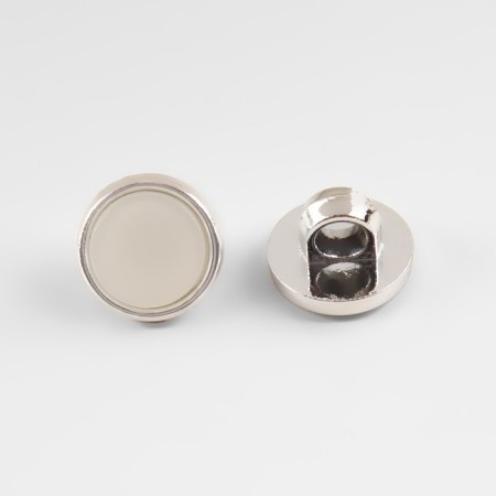 A button on the leg, d = 10 mm, the color is white/silver-2