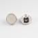 A button on the leg, d = 10 mm, the color is white/silver