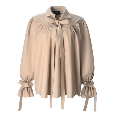 Women's shirt with ribbons MIST, size 42, beige-7