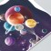 Interior color plastic sticker "Cosmonaut with planets-shawls" 30x45 cm