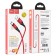 Hoco U93 cable, USB - Type -C, 3 A, 1.2 m, indicator, red