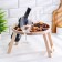 Table - a tray with a menage and folding legs "I kiss better than I cook" d = 30x2 cm,