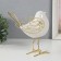 Souvenir Ceramics, Metal "White Sparrow" with golden wings 9x17x17 cm