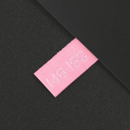Textile strip "146-152", 5 x 1.1 cm, pink color