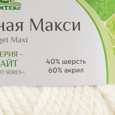 Yarn "Budget maxi" 40% wool, 60% acrylic 140m/150g (white - 205)-3